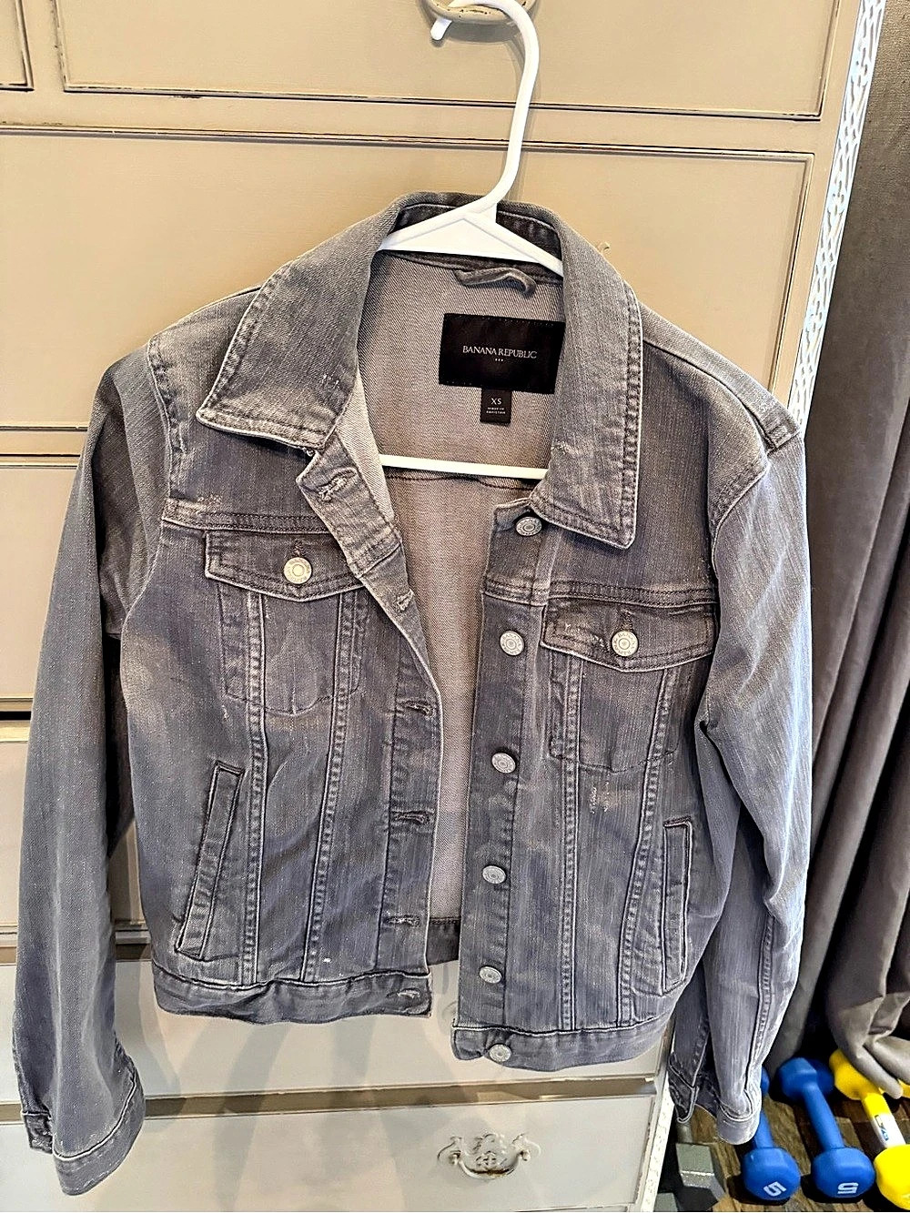 Banana Republic Women's Gray Denim Jacket Size XS
